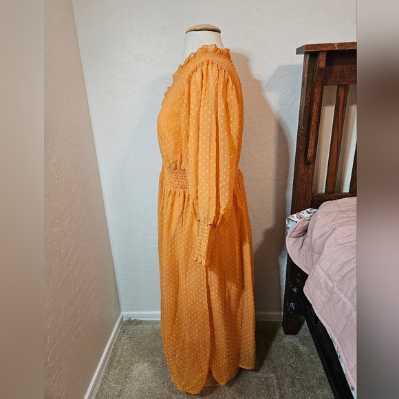 Elegant Orange Women's Dress - Picture 2 of 4